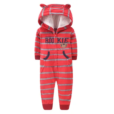 Baby Fleece Long Sleeve Hooded Bodysuit