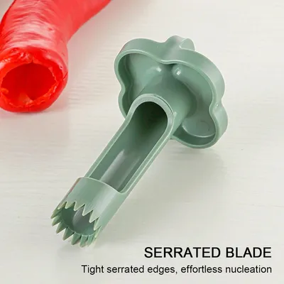 2-in-1 Fruit Pepper Corer Color Pepper Corer Seed Removing Tool Portable Kitchen Utensil Reusable Fruit Vegetable Coring Tool