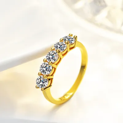 5-star Seven Star Diamond Female S925 Silver Ring