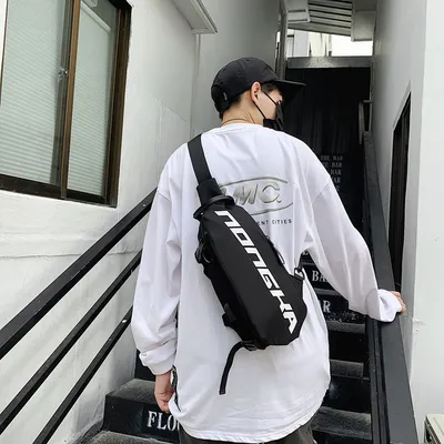 Canvas chest bag student school bag