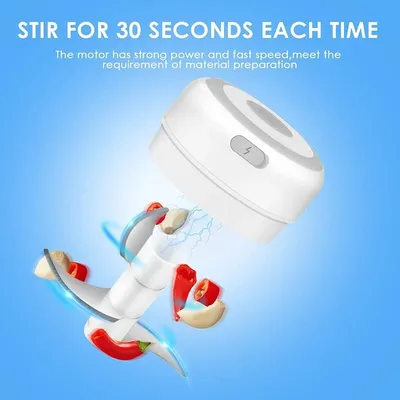 Electric 300ML Garlic Press Chopper Chili Onion Fruits Meat Mincer Blender Mixer
