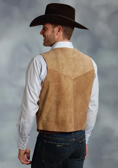 Men's Suit Suede Wedding Groom Groomsman Vest