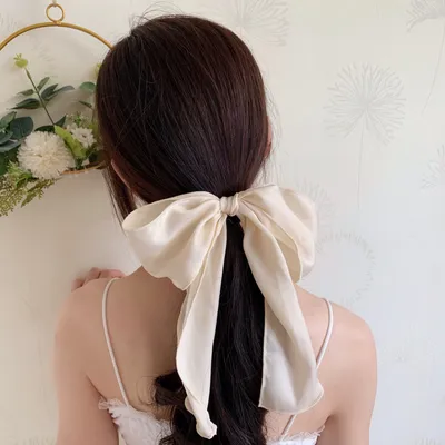 Silk satin oversized bow hair tie