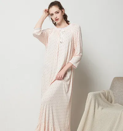 Modal Long Small Floral Pajamas For Women