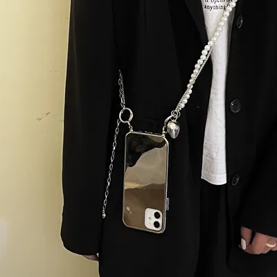 Silver Mirror Love Chain Phone Case