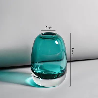 Japanese Simple Flower Arrangement Craft Glass Vase Ornament