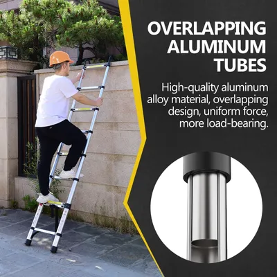 8.5FT Telescopic Aluminum Ladder For Home And Outdoor Use