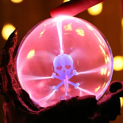 Creative Gift Retro Skull Hand Magic Ball Retro Tower Crafts Flash Static Induction Glass Ball