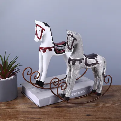 Wooden Horse Resin Craft Decoration Artwork