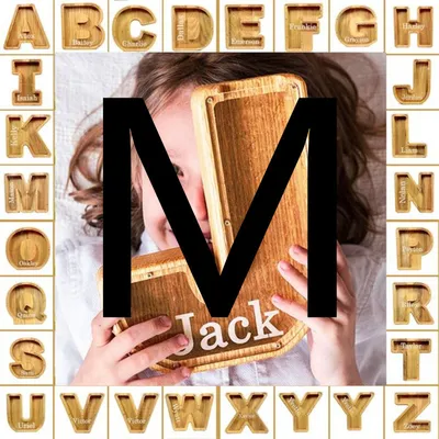 Wooden Piggy Bank Creative English Alphabet Piggy Bank Wooden Acrylic Crafts