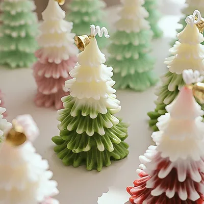 Merry Christmas Candle 3D Xmas Tree Shaped Aromatherapy Candles Ornaments Navidad New Year Party