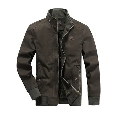 Middle-aged Men's Cotton Casual Stand Collar Jacket