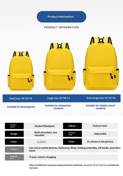 Customized Logo Printed Backpacks For Primary And Secondary School Students, Training Classes, Tutoring Bags, Gifts, Kindergarten Children's Leisure Backpacks