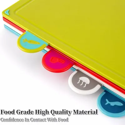 4-piece Cutting Board Set With Anti-slip Index And Support