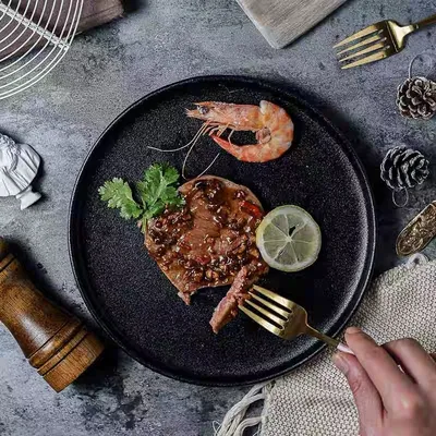 Home Fashion Simple Solid Color Western Dinner Plate