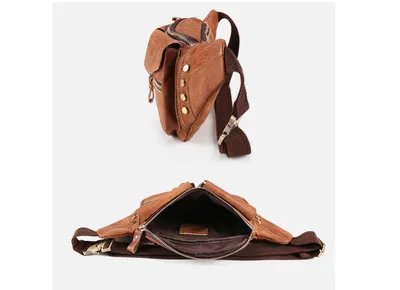 Leather Men's Outdoor Multi-function Single Shoulder Bag