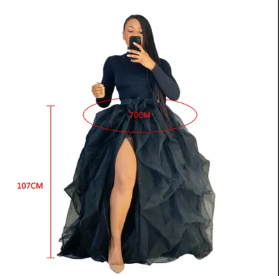 High Waist Elastic Band Casual Mesh Puffy Women's Skirt