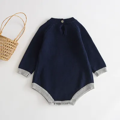 Baby long-sleeved knitted jumpsuit
