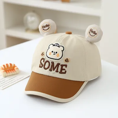 Summer New Cute Little Bear Embroidered Lettered Baby Baseball Cap - A Cartoonish, Fresh And Cool Sun Hat For Kids