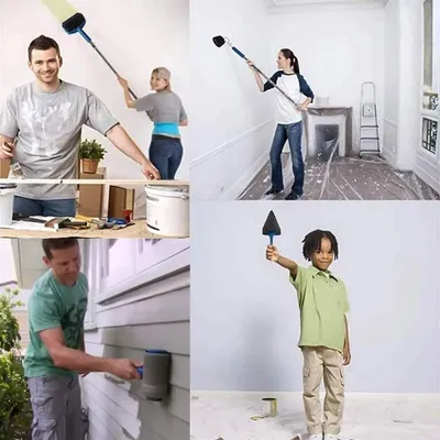 مجموعة فرش طلاء احترافية من Paint Runner مكونة من 8 قطع، مزودة بمقابض، لتزيين غرف المنزل