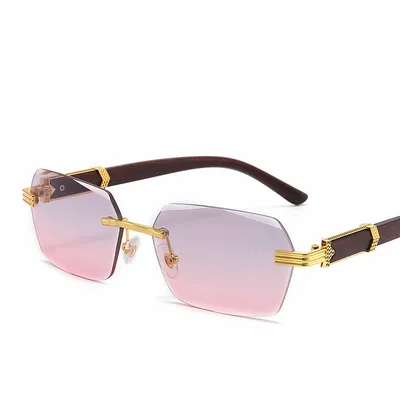 Frameless Cut-Edge Gradient Marine Eye Protection Sunglasses