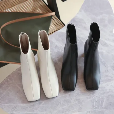 Elegant Intellectual And Simple Basic Cowhide Boots