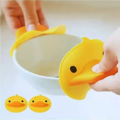 Heat Insulation And Anti-scald Gloves Tray Holder Small Yellow Duckbill