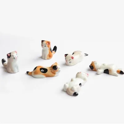 Ceramic Cat Chopstick Holder Chopstick Holder Desktop Pen Holder Craft Decoration