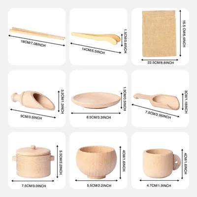 Children's Sensory Montessori Wooden Cutlery Set