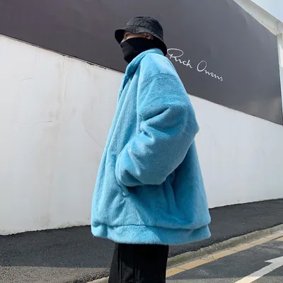 Men's Faux Rabbit Fur Coat Eco-friendly Fur