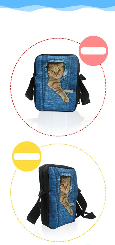 Customized Image Vintage Anime Punk Printing Cool Small Messenger Bags Shoulder Bag Boys Crossbody Bags