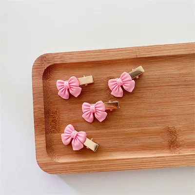 Pink Bow Heart Girls' Hairpin