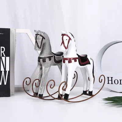Wooden Horse Resin Craft Decoration Artwork