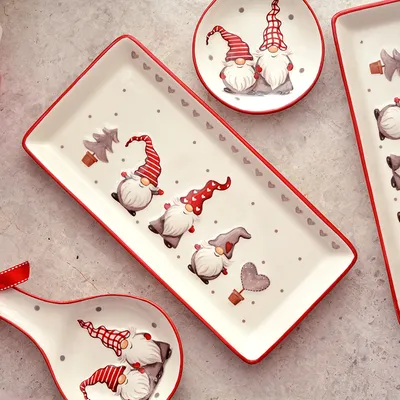 Christmas Minimalist Creative Rectangular Ceramic Plate