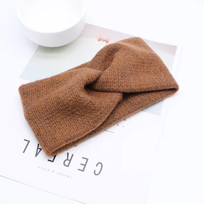 Autumn and winter wool cross hair band