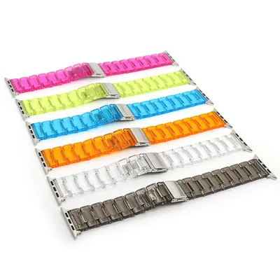 Transparent Three-bead Resin Glacier Strap