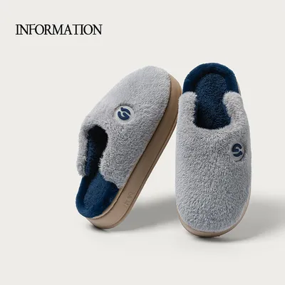 Plush Cotton Slippers Female Indoor Platform Household