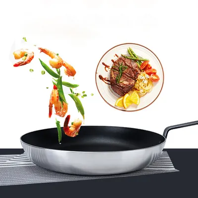 High Quality Household Flat Bottomed Aluminum Alloy Frying Pan