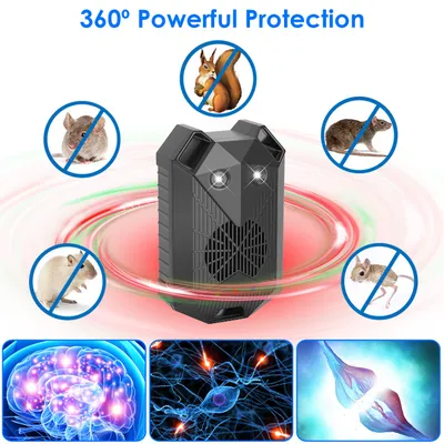 2 Pack Under Hood Ultrasonic Rodent Repeller Rodent Control Deterrent Chaser Blocker For