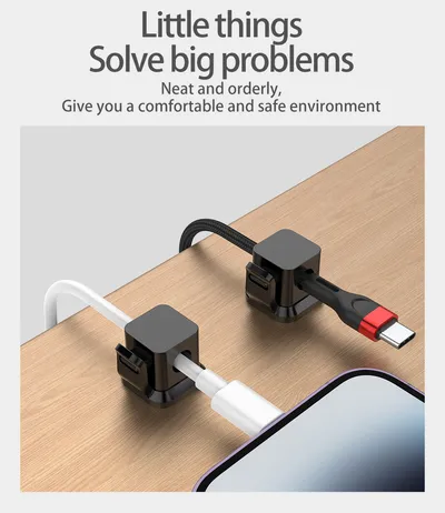 Data Cable Desktop Wall Stickers Without Punching For Fixed Storage