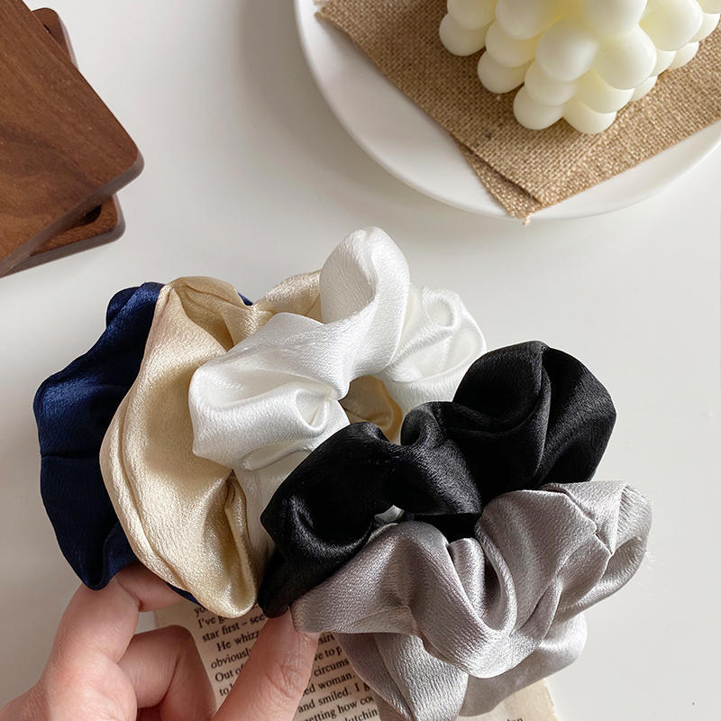 Simple satin retro large intestine loop hair rope