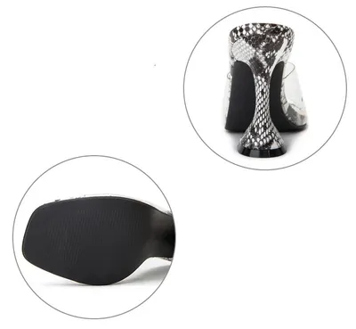Women's high heel sandals with black stiletto heel