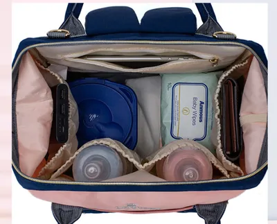 حقيبة ظهر متعددة الوظائف ذات سعة كبيرة للأم والطفل