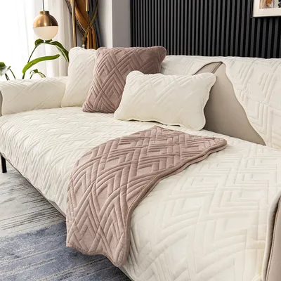 Home Fashion Simple Short Plush Sofa Cover