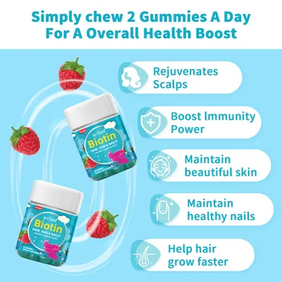 OEM ODM Ready Stock Fast Shipping Biotin Gummies Boost Immunity