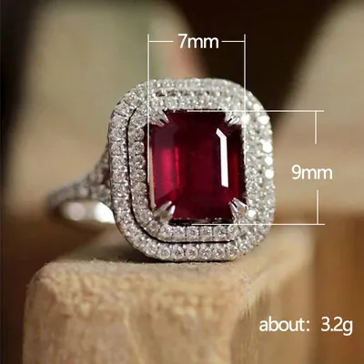 Ring Jewelry Opening Black Gold Garnet Heart Zircon