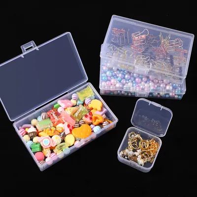 24 Pcs Mixed Sizes Clear Plastic Storage Containers, Small Rectangular Storage Organizer With Lid,Beads Storage Box For Storage Beads, Crafts, Jewelry, Clay, Crayons, Pins,Sewing, Cards