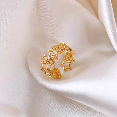 Woven Twist Net Celebrity Ring Women