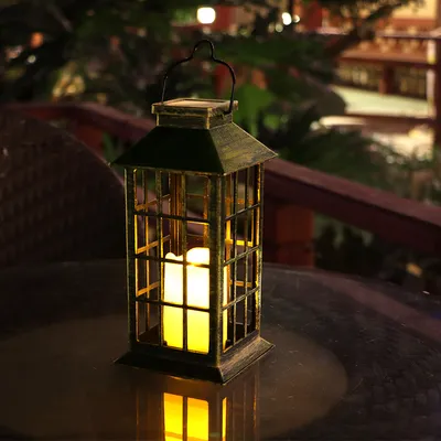 Plastic Craft Solar Wind Lantern Hollow Palace Lantern