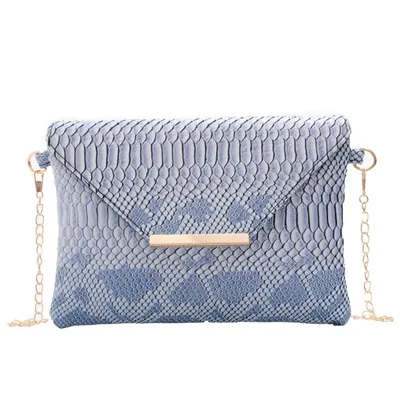 Crossbody snake print envelope bag large capacity temperament pu female bag